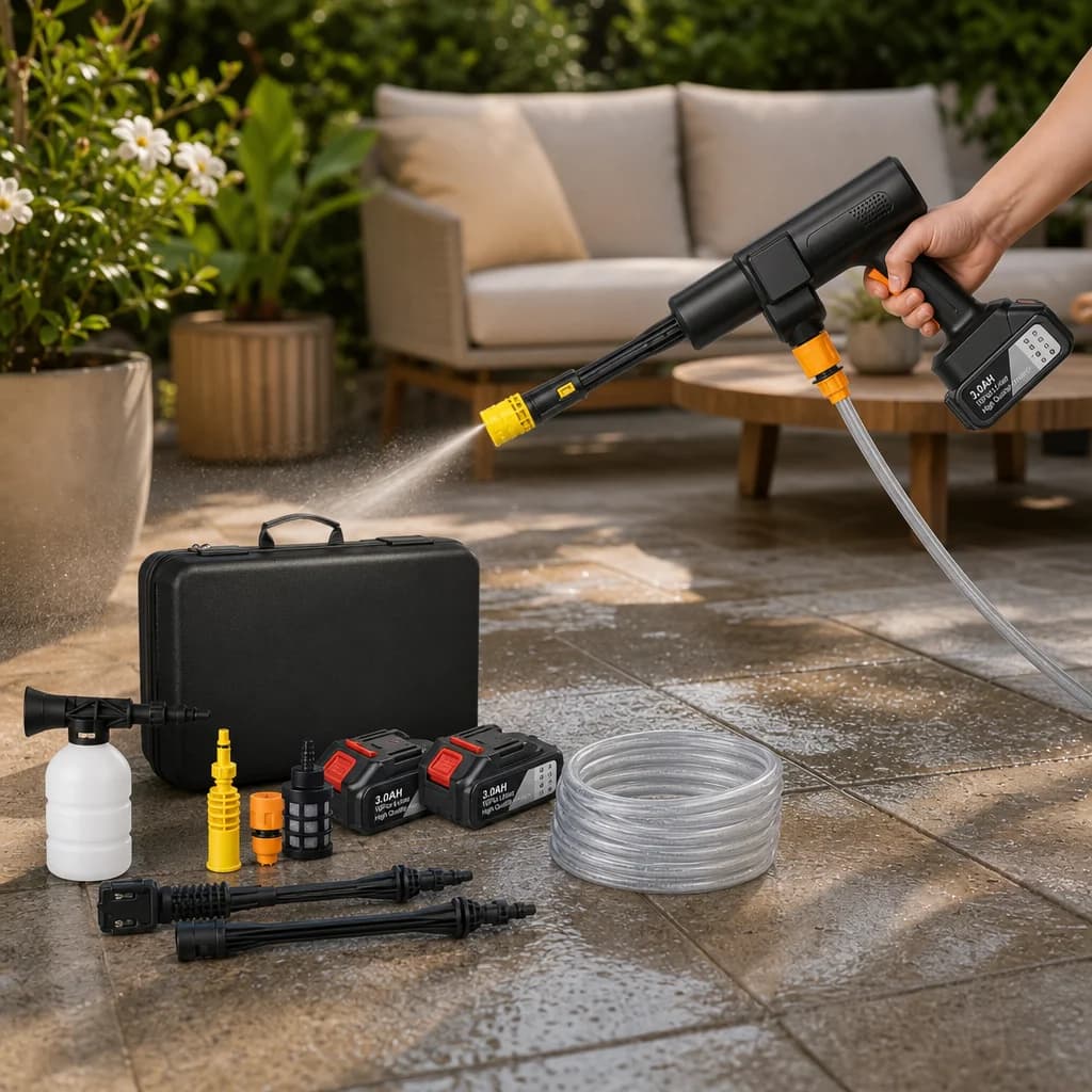 JetRinse being used to refresh a patio